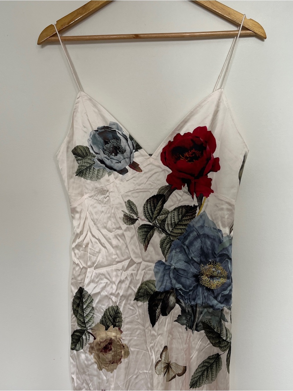 Alice + Olivia Julietta White Floral Rose Slip Dress Provence Size 6 - Picture 4 of 10